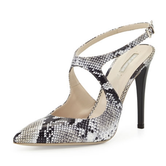 GIORGIO ARMANI snakeskin ankle strap heels - Picture 2 of 14